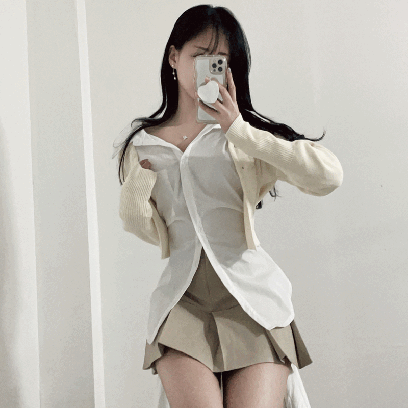 [허리잘록+여리핏!! 소장강추] 헤나 슬림 허리끈 백스트랩 셔츠 남방 (3color)