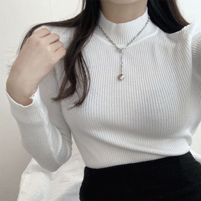 볼록 하트 체인 목걸이 (2color)